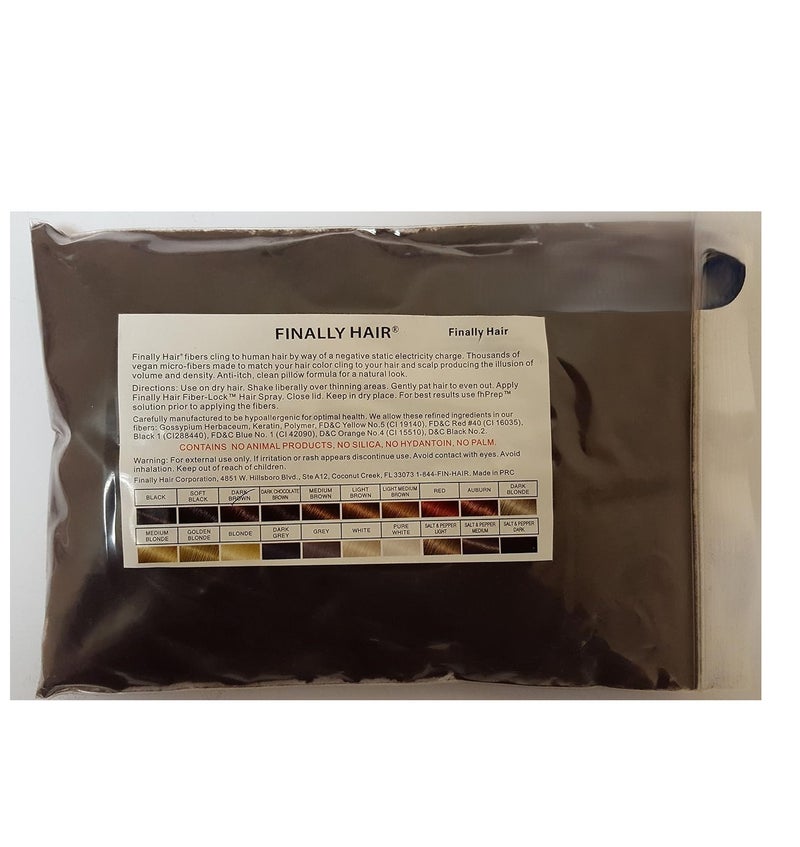 Finally Hair Building Fiber Refill 100 Grams Dark Brown Hair Loss Concealer by Finally Hair (Dark Brown) - Image 1